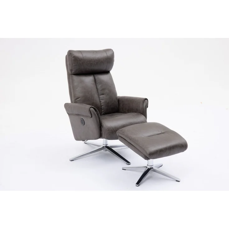 Elektrisch verstellbarer Relaxsessel mit Hocker, ca. 106,5 x 71,5 x 88 cm - Grau – Bild 3