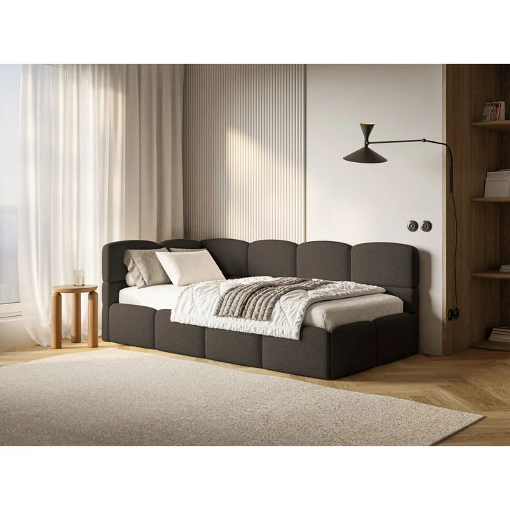 Selsey 'Cloudy' Jugendbett links, Bouclé Braun, 90x200 cm – Bild 3