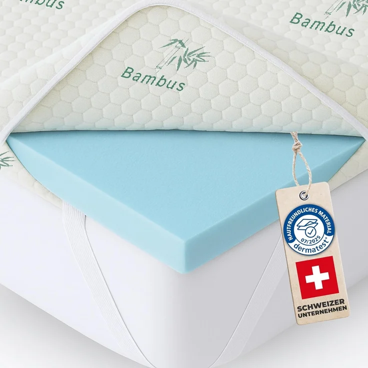 Welldora, Topper BRAUCHT 7–10 Tage, UM Sich GANZ ZU ENTFALTEN, 5 cm hoch, - Memory Foam, (Weich & Druckentlastend, für Harte Matratze), Matratzentopper für Seiten- & Rückenschläfer – Bild 1