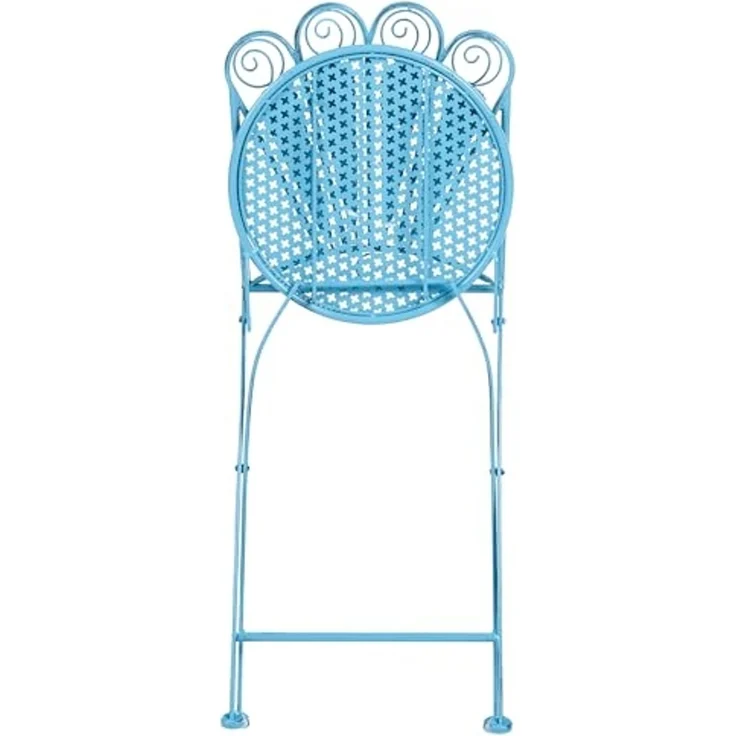 Gartenstuhl 2er Set PAVIA klappbar Metall Blau – Bild 7
