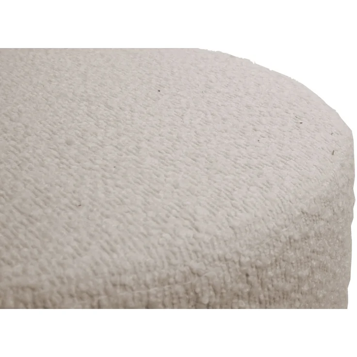 Hocker HWC-C22, Sitzhocker Schminkhocker, höhenverstellbar drehbar Ø 37cm Stoff Bouclé (450g/m²) FSC® ~ creme-weiß – Bild 5
