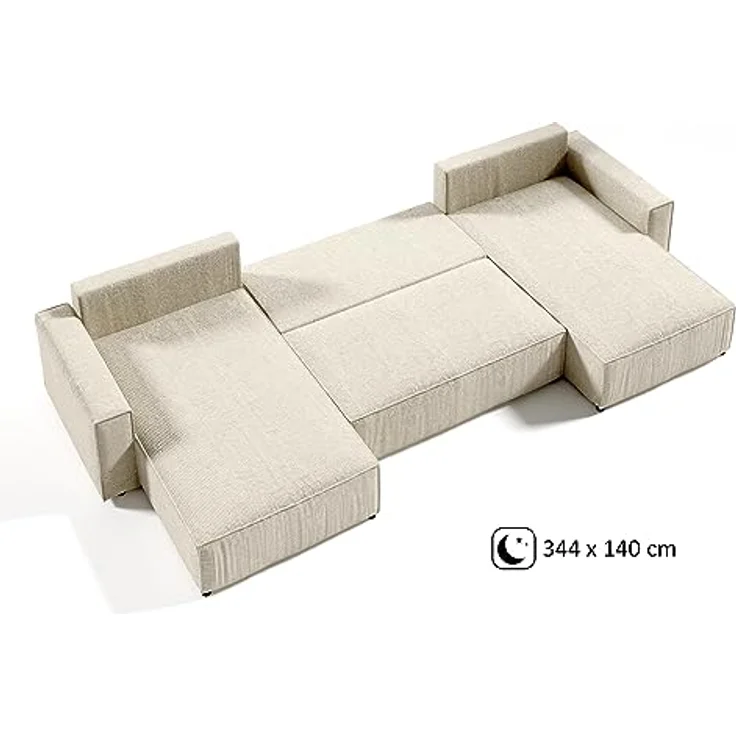 Beautysofa Ecksofa Parys U Lieferung beinhaltet die Einbringung in die Wohnung, mit Schlaffunktion, Bettkasten, u-förmig Ecke, 390 cm Polsterecke XXL, universelle Ottomane – Bild 6