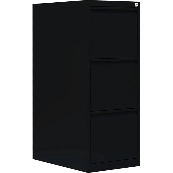 Stahl Büro Hängeregistratur Schrank Bürocontainer 101 x 40 x 62 cm (HxBxT) mit 3 Schüben, einbahnig Schwarz 560319