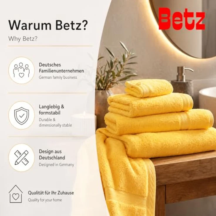 Betz Handtuch Set 5-TLG. Premium 1 Duschtuch 2 Handtücher 1 Gästetuch 1 Waschhandschuh, 100% Baumwolle – Bild 10