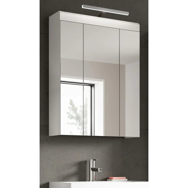 Badezimmer Spiegelschrank Shawn in weiß Hochglanz 60 cm – Bild 6