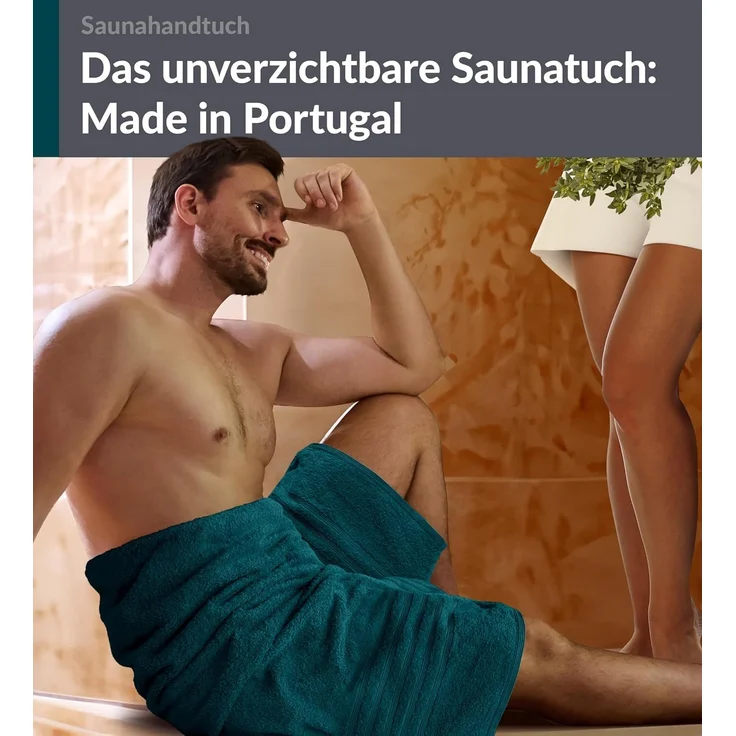Lashuma Saunatuch London, Frottee (1-St), Badetuch extra lang 85x220 cm, Handtuch Wellness – Bild 2