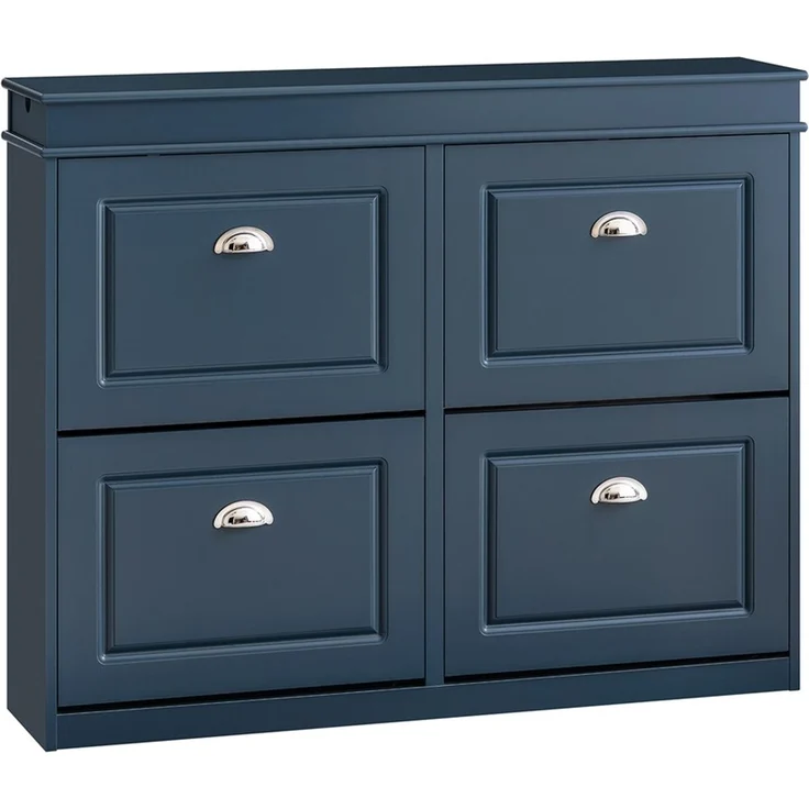 SoBuy FSR79-B Schuhschrank, MDF, Lackiert, Dunkelblau, 105 x 83 x 24 cm – Bild 1