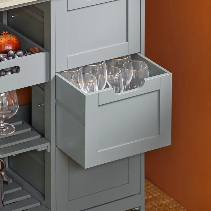 SoBuy FKW79-HG Küchenwagen, MDF, Lackiert, Grau, 62 x 87,5 x 45,5 cm – Bild 8