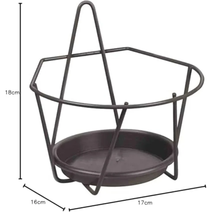 Wand-Blumentopfhalter grau, Ø 16 cm – Bild 2