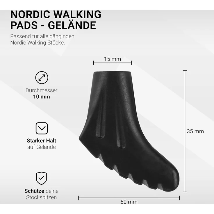 MSports® Trekking-Stöcke Nordic Walking - Trekking Pads - 12 Stück / 6 Paar – Bild 2