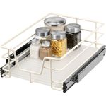 Teleskopschublade für 40 cm Schrank mit Einlegeboden, aus Metall, cremeweiß