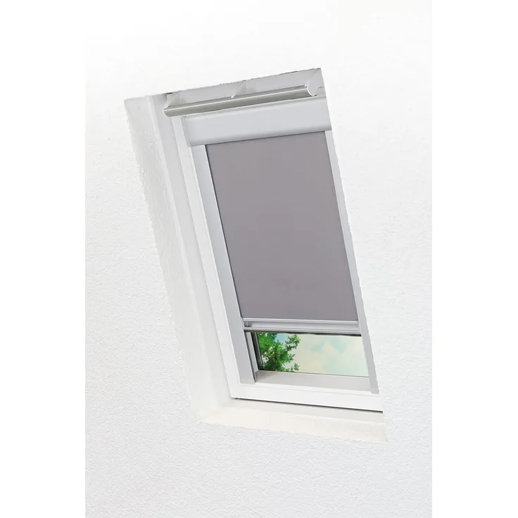 Lysel - Qualitätsdachfensterrollo abdunkelnd hellgrau Rollo geeignet für Velux Dachfenster C 02, (B x H) 97.30cm x 121.50cm in grau/hellgrau