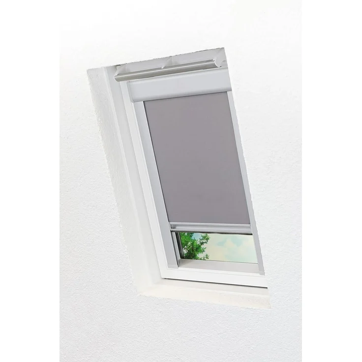 Lysel - Qualitätsdachfensterrollo abdunkelnd hellgrau Rollo geeignet für Velux Dachfenster C 02, (B x H) 97.30cm x 121.50cm in grau/hellgrau