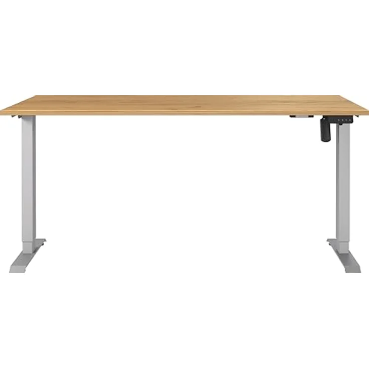 Germania Schreibtisch 8024-641, in Navarra-Eiche-Nb./Silber, elektr. höhenverstellbar, 160 x 119 x 80 cm (BxHxT) – Bild 4