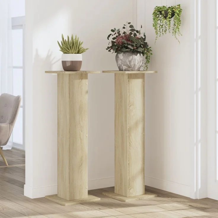 vidaXL Pflanzenständer 2 Stk. Sonoma-Eiche 30x30x95 cm Holzwerkstoff 3307875 – Bild 2