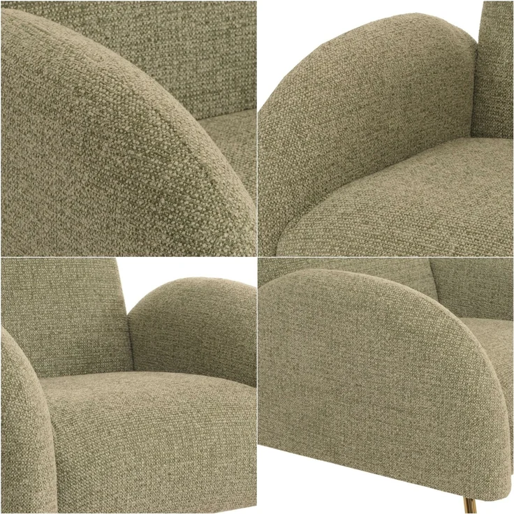 Lounge-Sessel HWC-N69, Cocktailsessel Sessel, Retro Nosagfederung Stoff/Textil Chenille ~ hellgrün – Bild 5