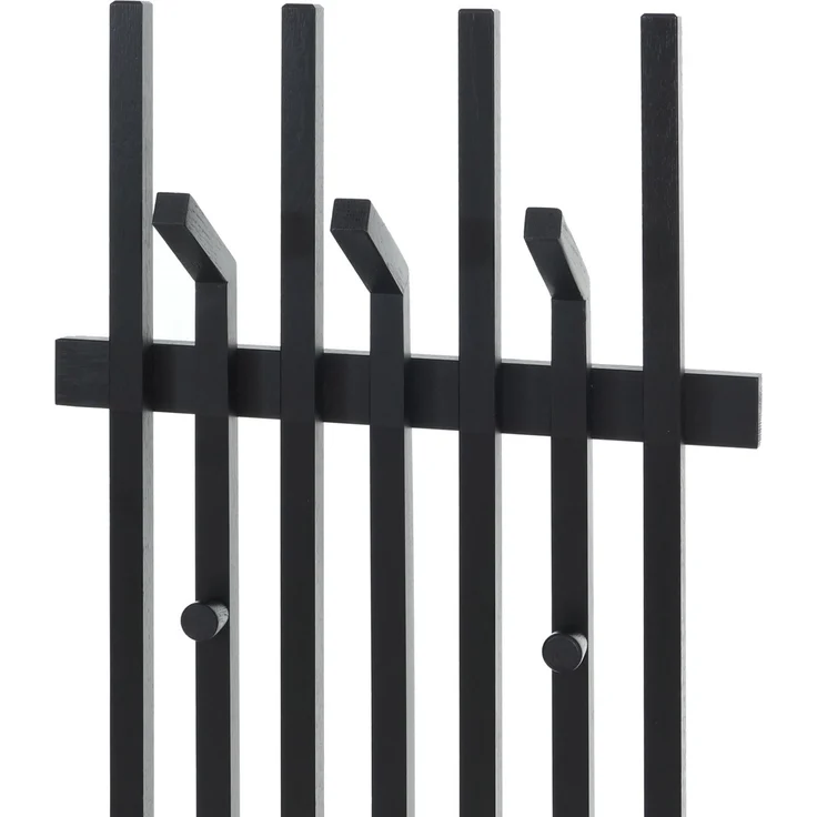 MCA Garderobenpaneel HWC-P57, Wandgarderobe Garderobenleiste Holzgarderobe, Massiv-Holz 135x40cm Eiche ~ schwarz – Bild 6