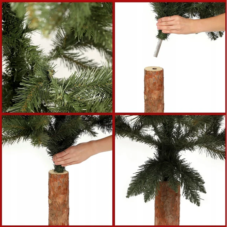 KADAX Künstlicher Weihnachtsbaum auf Stamm, 220 cm, Fichte natur – Bild 9