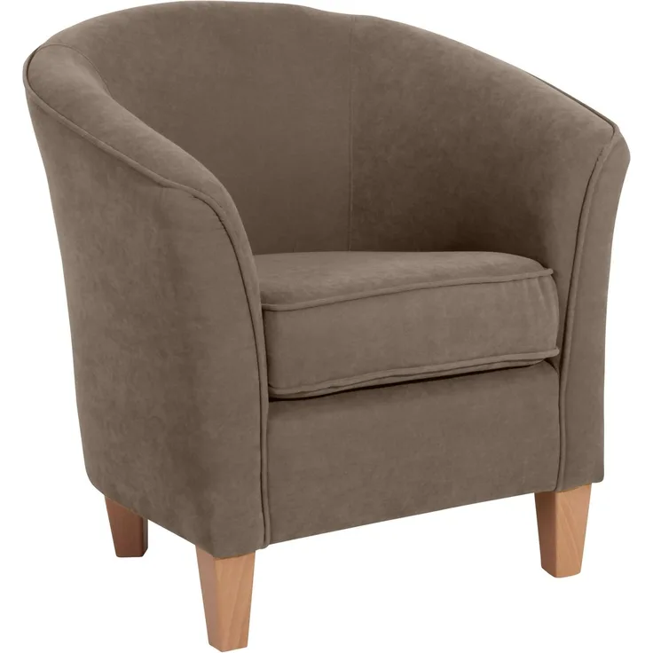 Sessel Karine Bezug Velourstoff Buche natur / sahara 21982