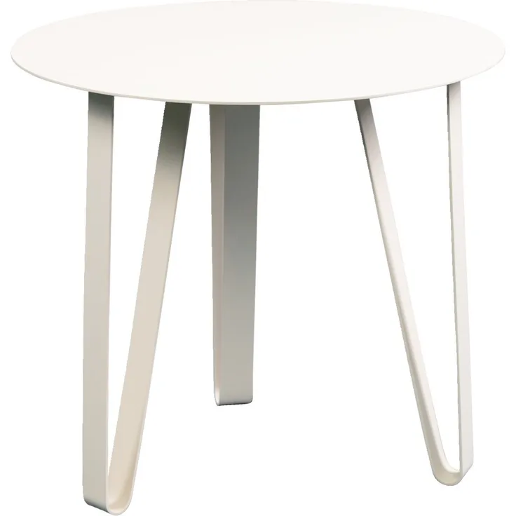XORA 'EMIL' Beistelltisch, Metall creme, 50 x 45 cm, Gestell und Deckplatte pulverbeschichtet