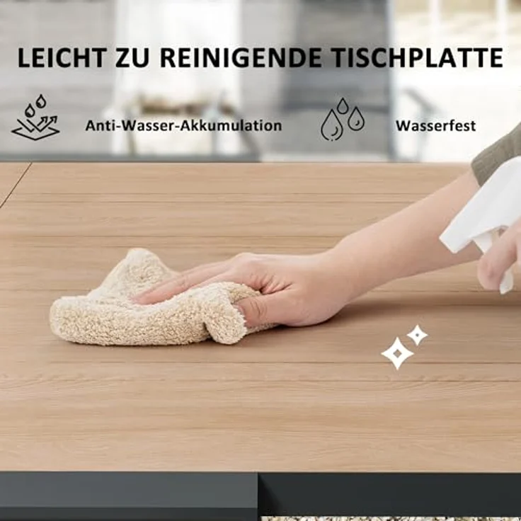 Outsunny Ausziehbarer Gartentisch, wetterfest aus Aluminium, Holzoptik, 80-160 cm, Naturholz+Dunkelgrau, für 4-6 Personen – Bild 6