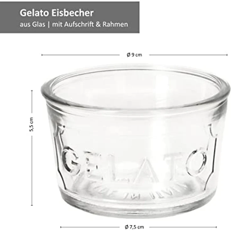 MamboCat Eisschale 4er Set Gelato Eisbecher Glas 150ml, Glas – Bild 6