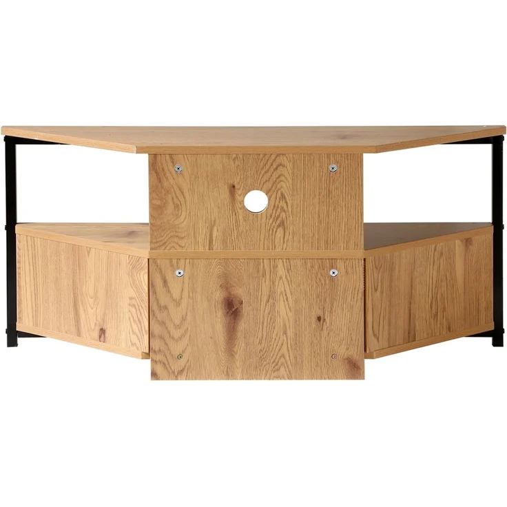 Casâme 'JAYA' TV-Eckschrank, 1 Tür, mit Rattangeflecht, L100 cm - Helles Holz – Bild 9