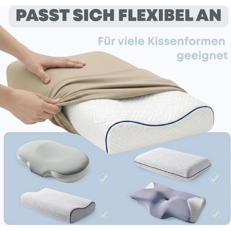 SEI Design Kissenbezüge Kissenbezug Spannbezug 2-er Pack für Gesundheitskissen – 40x60 cm, (2 Stück), Bezug ist geeignet für Nackenkissen ergnonomische Kissen Schlafkissen – Bild 3