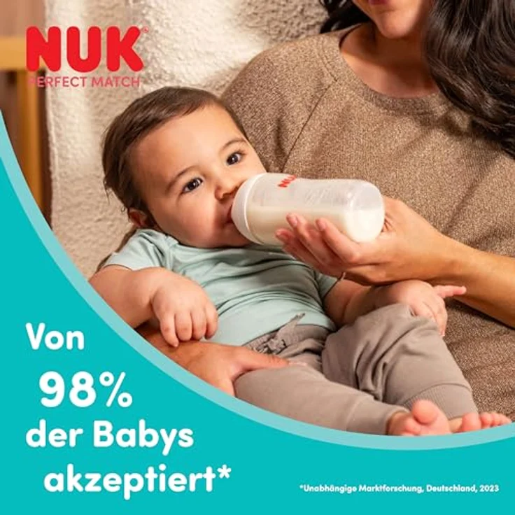 NUK Perfect Match Babyflasche | 3+ Monate | 260 ml | Anti-Kolik-Babyflasche | PP | Temperature Control Anzeige | Disney Tigger | 1 Stück – Bild 7