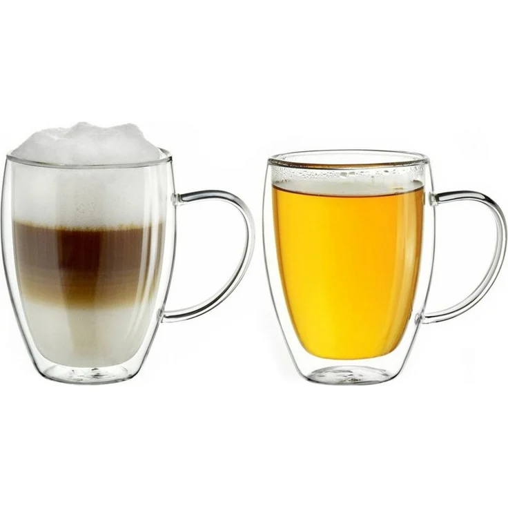 Creano Teeglas Thermoglas “hoch” mit Henkel 400ml 2er-Set, 2-tlg, Borosilikatglas, 2 Gläser – Bild 1