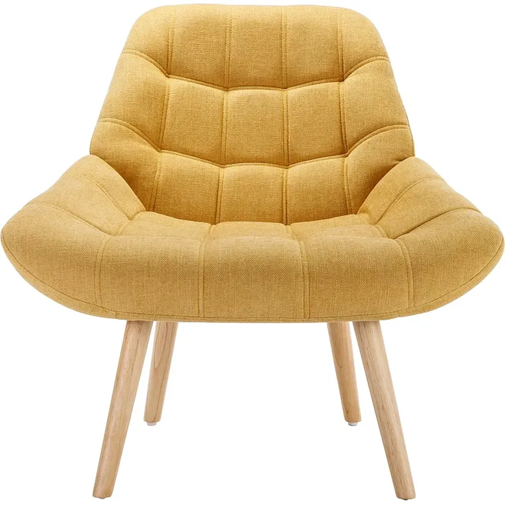 Vente-unique - LUOSTO Sessel Stoff Gelb - B 79 cm x H 83 cm x L 87 cm – Bild 2