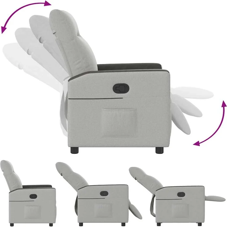 vidaXL Relaxsessel Wolkengrau Stoff 4104824 – Bild 5