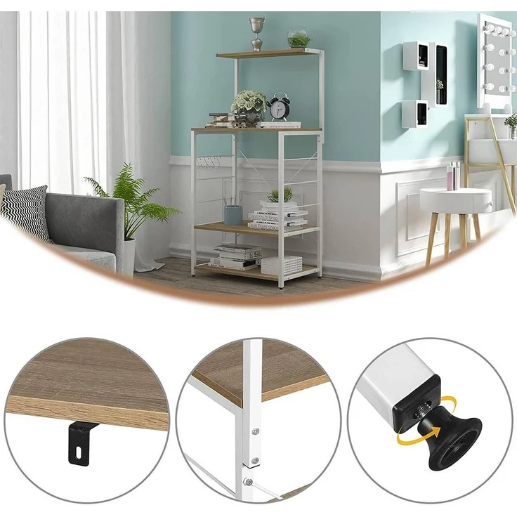 Woltu Küchenregal, 1-tlg, Küchenregal Standregal Mikrowellenhalter Regal – Bild 3