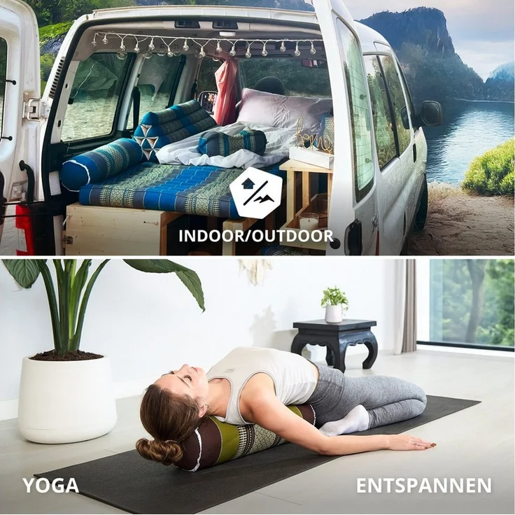 livasia Nackenrolle Nackenrolle, vegan und handgefertigt, Ø 17x56cm, Kapok – Bild 3