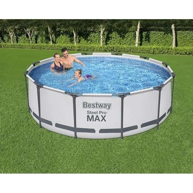 Steel Pro MAX™ Solo Pool ohne Zubehör Ø 366x100 cm, lichtgrau, rund – Bild 2