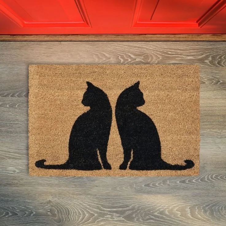 Relaxdays Kokos Fußmatte mit Katzenmotiv – Bild 2