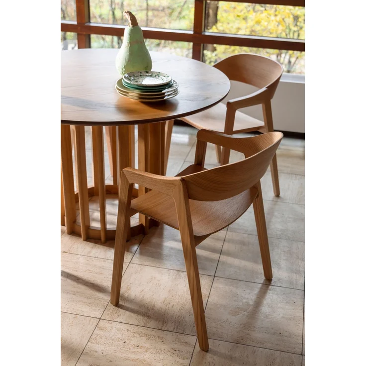 DutchBone Esszimmerstuhl Westlake im 2er-Set, Natur aus Eichenholz 58x52x76 cm – Bild 3