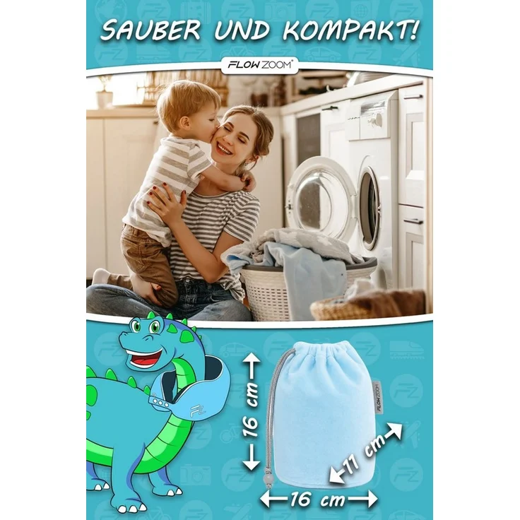 FLOWZOOM Nackenhörnchen COMFY KIDS Nackenkissen Kinder – Reisekissen Memory-Schaum, Kinder-Reisekissen Memory-Foam - Nackenhörnchen Kinder – Bild 4