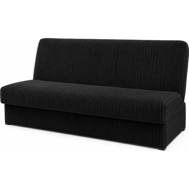 KRISAN MÖBEL Sofa MONO in Schwarz 192 x 93 x 85 cm, elegantes Schlafsofa mit Bettfunktion und Bettkasten