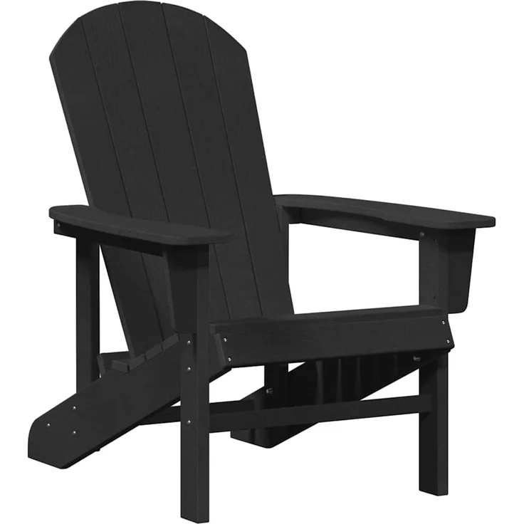 2er Set Gartenstuhl, Balkonstuhl Schwarz 82 x 74 x 92 cm Polyethylen – Bild 4
