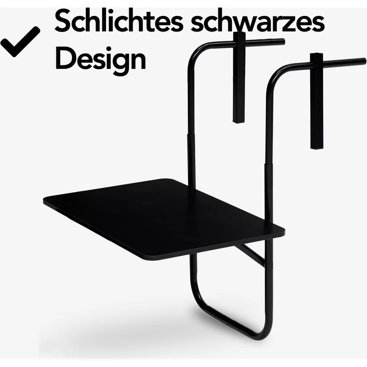 Infinity Goods Balkontisch – klappbar – 40 x 60 cm – verstellbar – hängend – schwarz – Bild 9