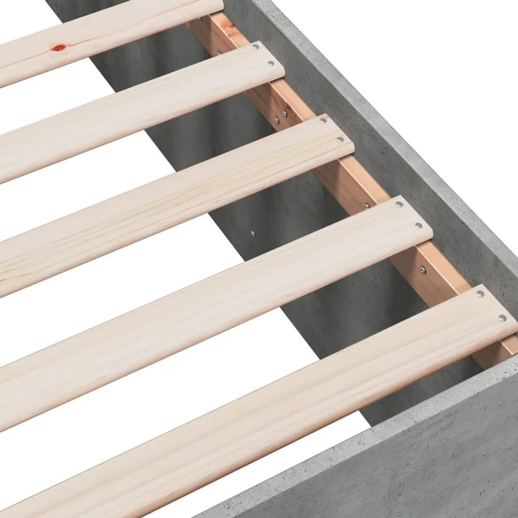 vidaXL Bettgestell Betongrau 90x200 cm Holzwerkstoff 3280968 – Bild 6