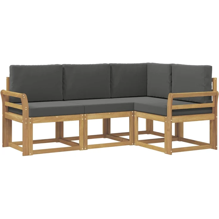 vidaXL Outdoor-Sofagarnitur 4 stk. 4-Sitzer Weiß und Anthrazit 3387561 – Bild 2