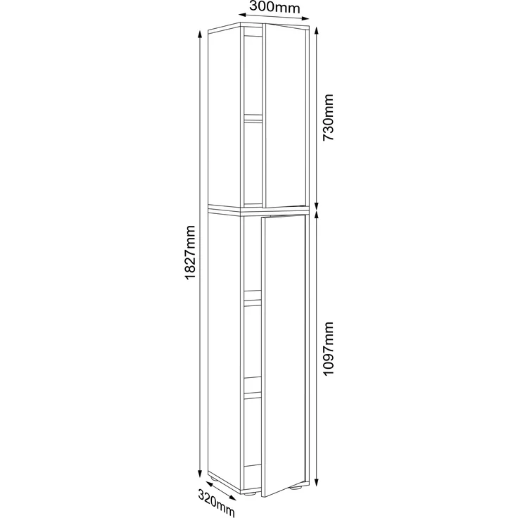 VCM Büroschrank Salia 920799 Weiß H. 183 x B. 30 x T. 33 cm – Bild 4