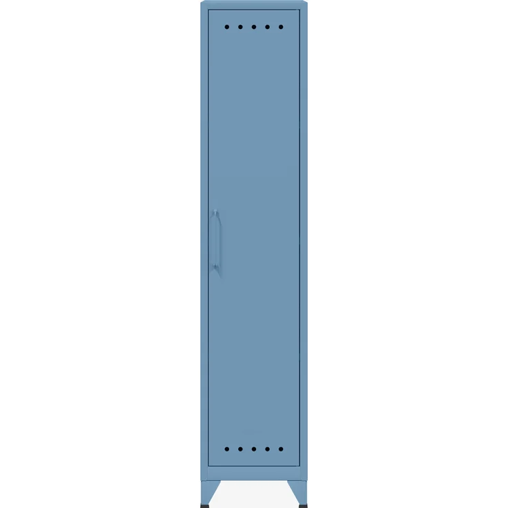 Bisley Fern Locker Garderobenschrank mit drei festen Fachböden, aus hochwertigem, nachhaltigem Stahl hergestellt, 16 mm große Design Lüftungslöcher auf allen Türen, moderner und industrieller Flair, mit integrierten Füßen, H 1800 x B 380 x T 510 mm, Fa... – Bild 1