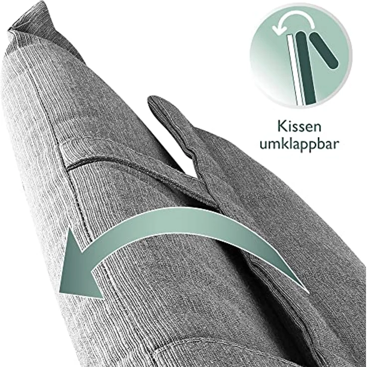 Beautissu 4er Set Hochlehner Auflage HighLux HL 120 x 50 x 7 cm Hellgrau – Bild 9