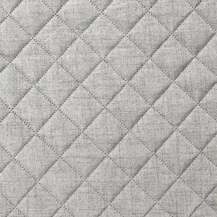 Eurofirany Tagesdecke LEINOPTIK, Karomuster Steppung Doppelbett Überwurf Einfarbig Grau Beige – Bild 3