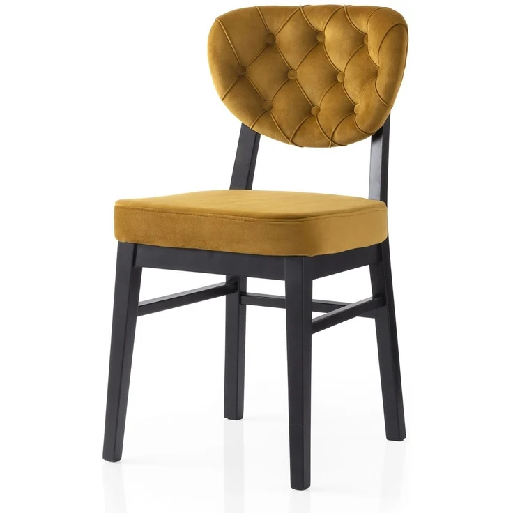 Skye Decor 'Elma - 777 V2' Stuhlset (2-teilig), Schwarz / Senfgelb, 47 x 88 x 52 cm – Bild 2