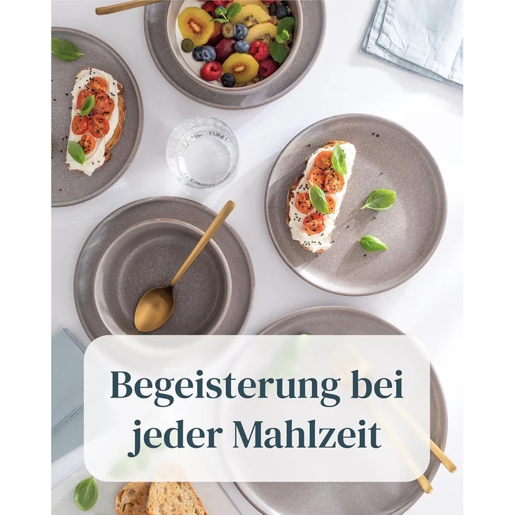PURE LIVING INTERIOR DESIGN Geschirr-Set 6 Pers. 24-tlg - Hochwertiges Steingut Geschirrset - Tafelservice (24-tlg), 6 Personen, Steingut, Geschirr Set - Schüssel- und Teller Set – Bild 4
