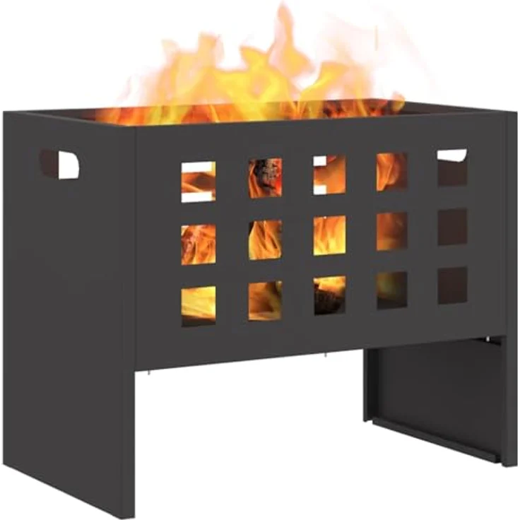 vidaXL Feuerstelle Schwarz 50 x 30 x 40 cm Stahl 858970 – Bild 2